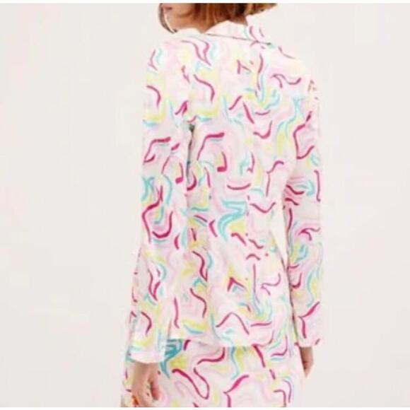 For Love & Lemons Confetti Blazer Jacket Pink Multicolor Print Size S NEW - Picture 2 of 7
